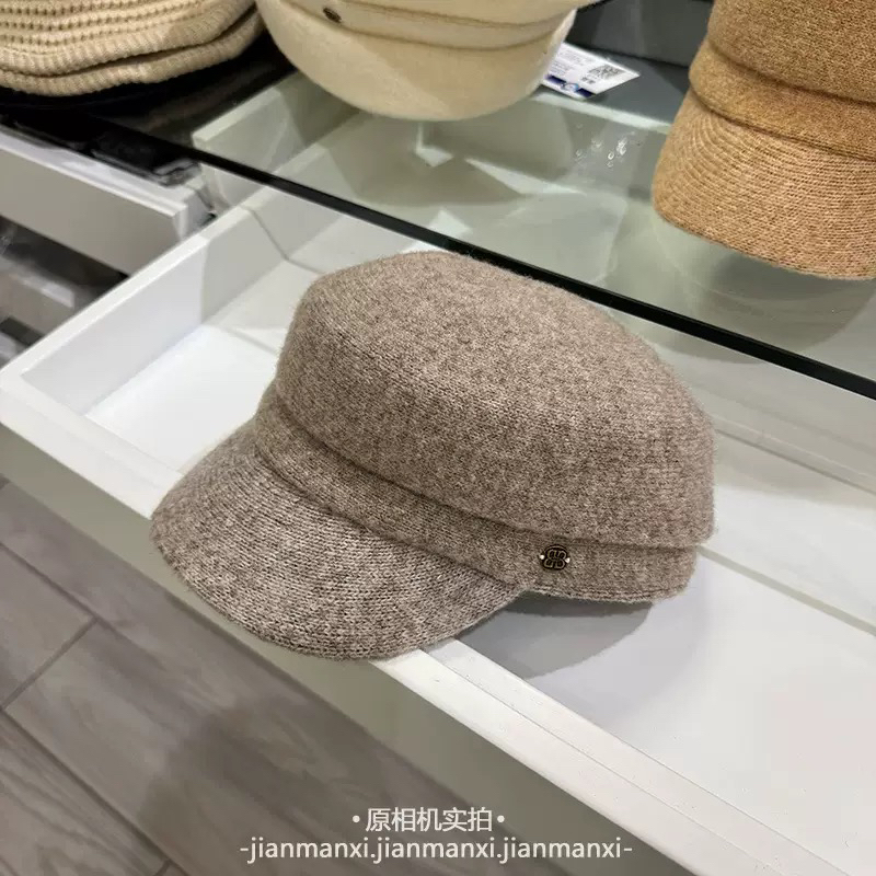 帽子女士加厚盆帽女针织秋冬咖色渔夫帽渔夫帽秋冬