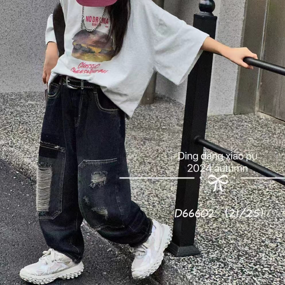 长裤牛仔裤水洗中腰高腰阔腿裤男牛仔裤休闲B类