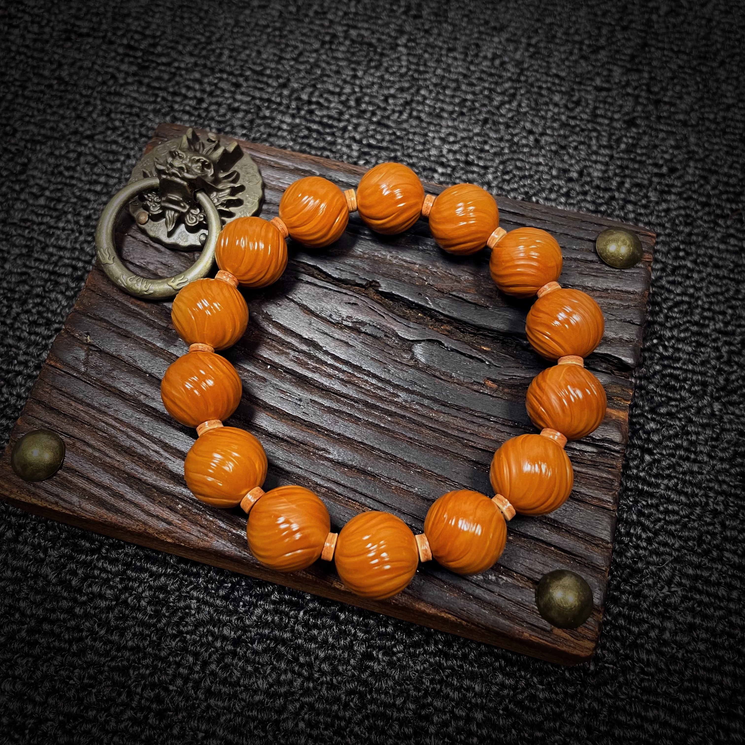 【定风珠】厚壁料+小孔道 海派名家手工雕刻橄榄核手串