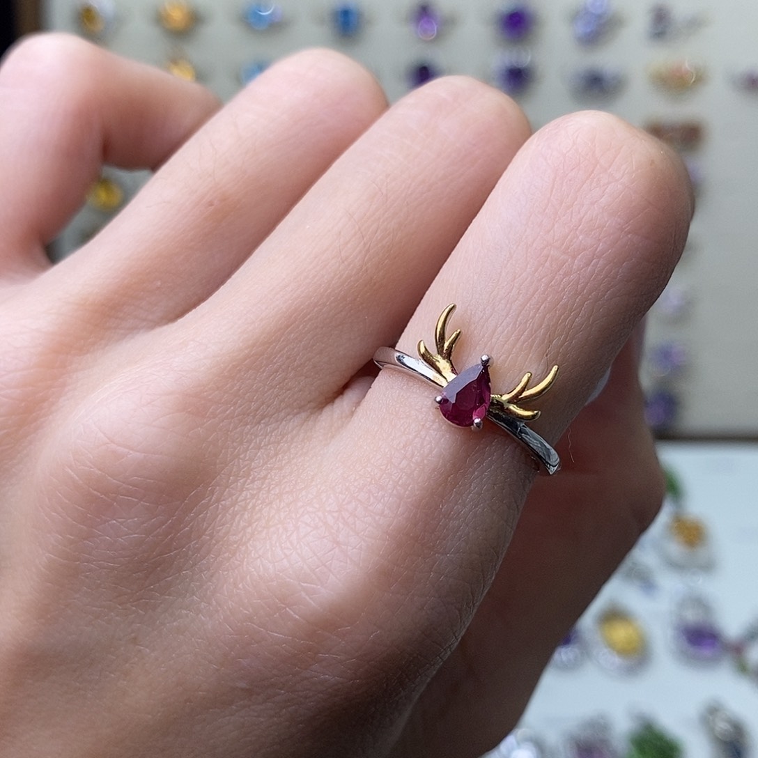 碧玺戒指银S925镶嵌（需要证书备注）