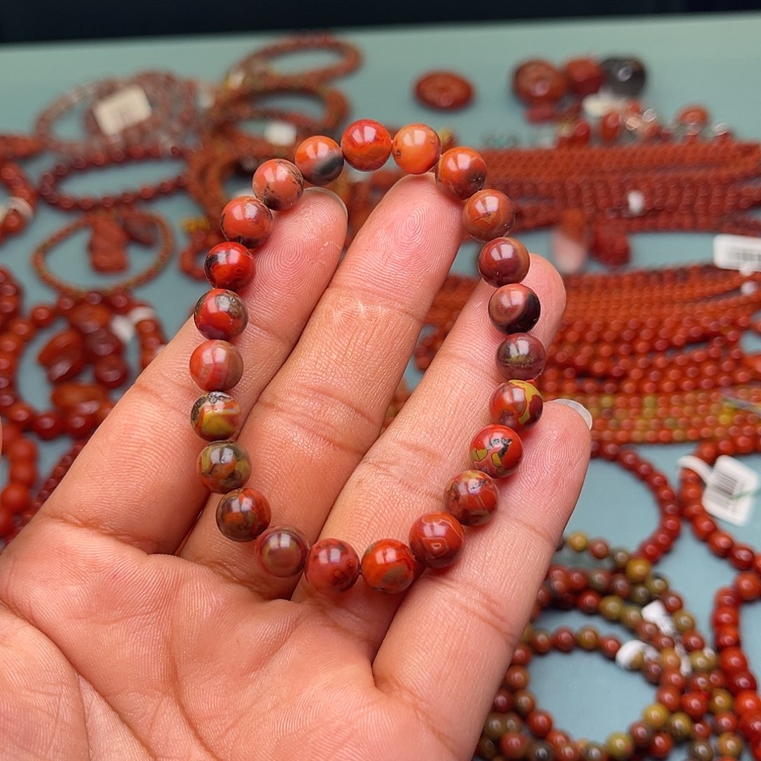 南红玛瑙未镶嵌手链包浆卡8+