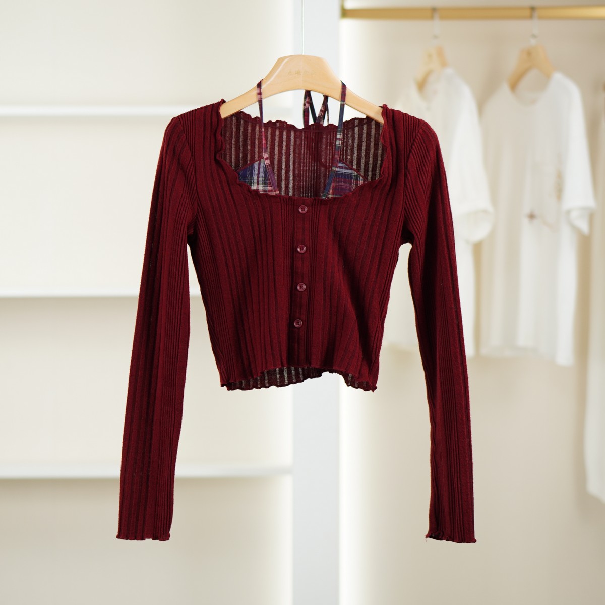 麦迪尚品【文M】51105357 拼接设计修身针织衫春秋专柜折扣女装