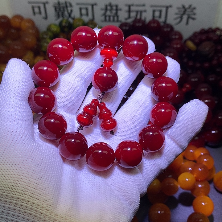松木手串/手链1.6 帝王血龙木高冰透