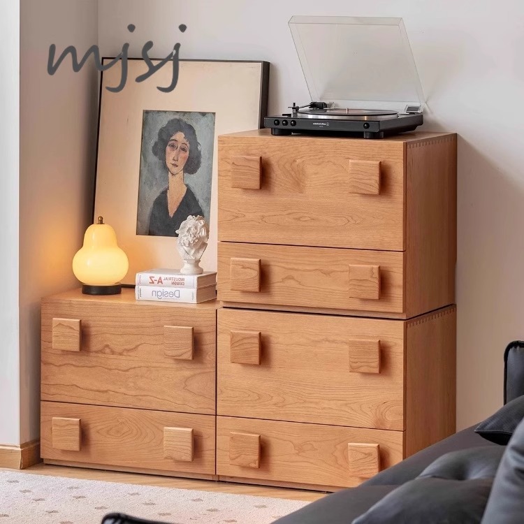 北欧实木斗柜日式多功能樱桃木储物柜客厅家用卡门柜电视机柜组合
