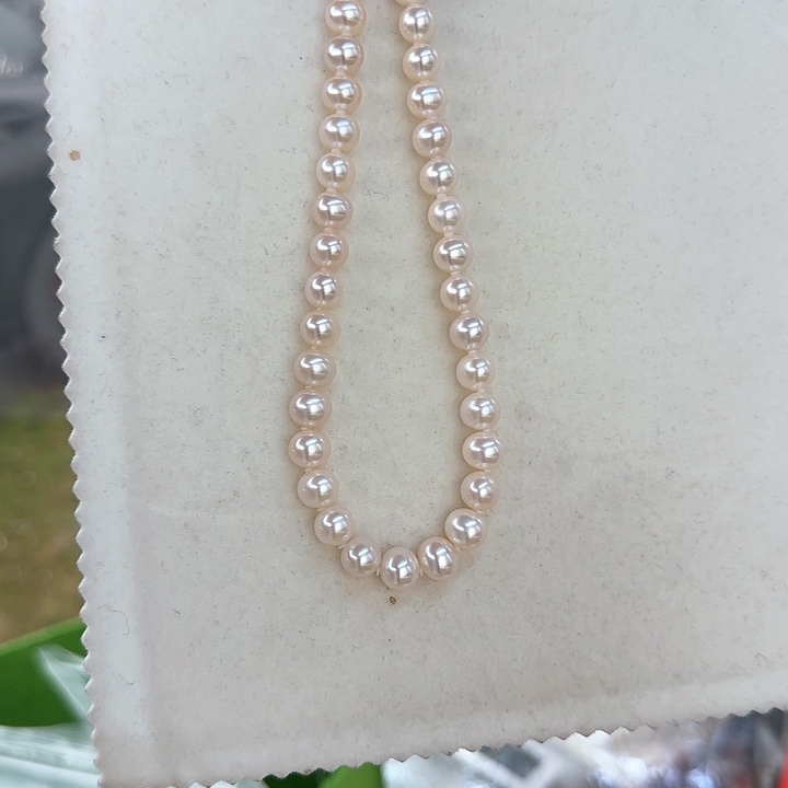 淡水珍珠银S925镶嵌颈饰8/9无核极光镜面无暇粉