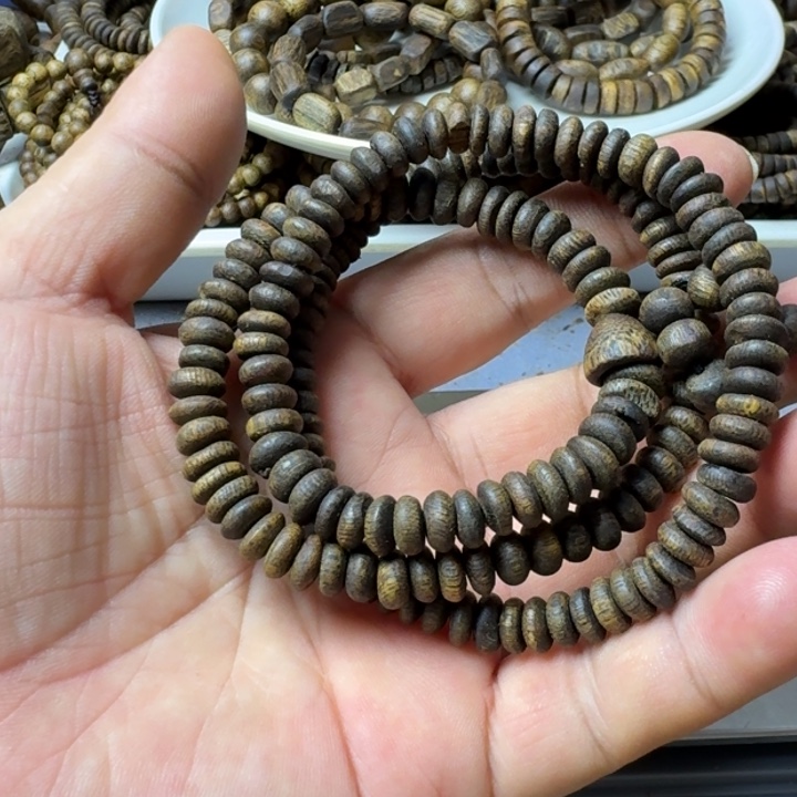 沉香手串木*火张勺子手串21克加