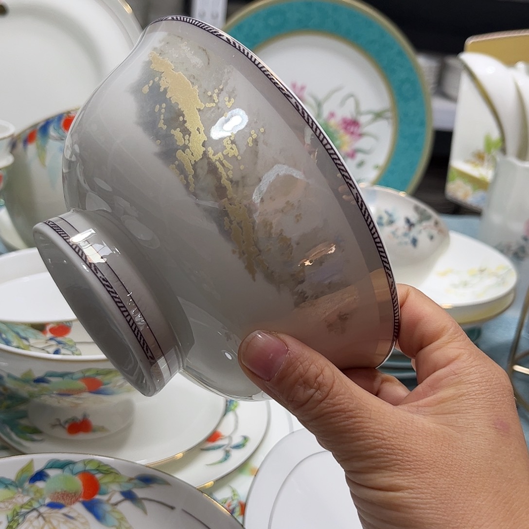 瓷片海岸六寸面碗四个微瑕