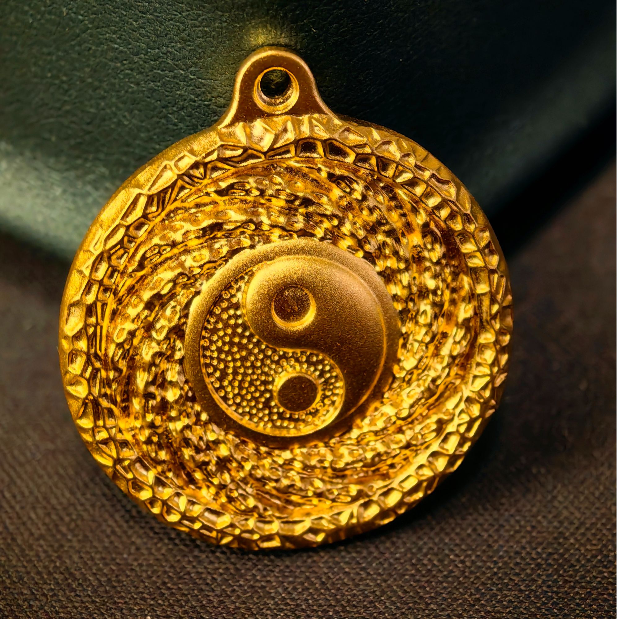 吊坠足银 太极八卦锤纹吊坠实心圆盘吊坠山鬼花钱男女吊坠纯手工