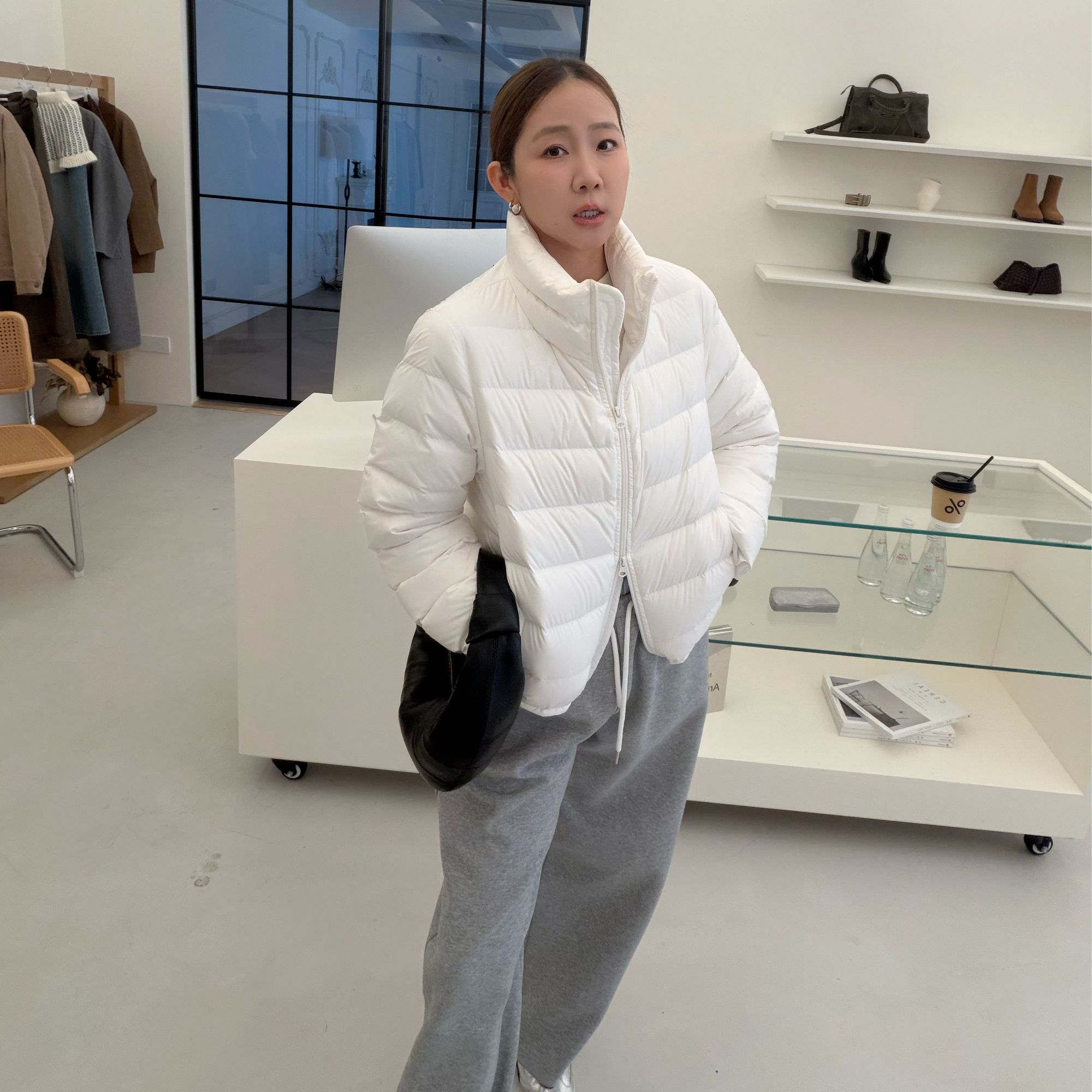 widelia秋冬8272韩版保暖排骨服外套轻薄立领羽绒服外套
