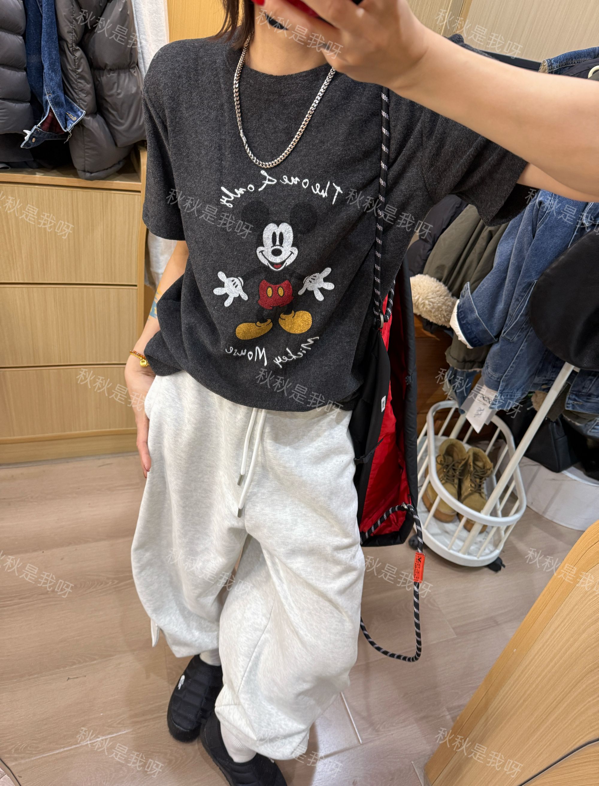 MING.DONG【加绒T】米奇短袖.定制棉.秋冬款宽松百搭叠穿单品.韩版 