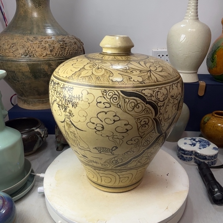 摆件信****剂磁州窑梅瓶摆件1