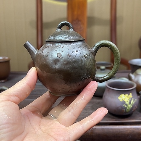 戬谷龙窑坭兴陶柴烧茶壶