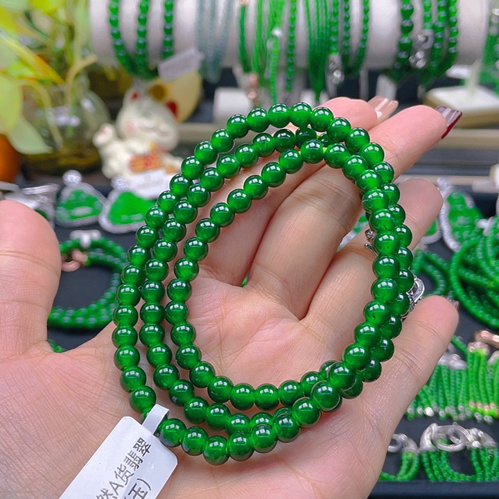 翡翠颈饰未镶嵌圆珠项链6
