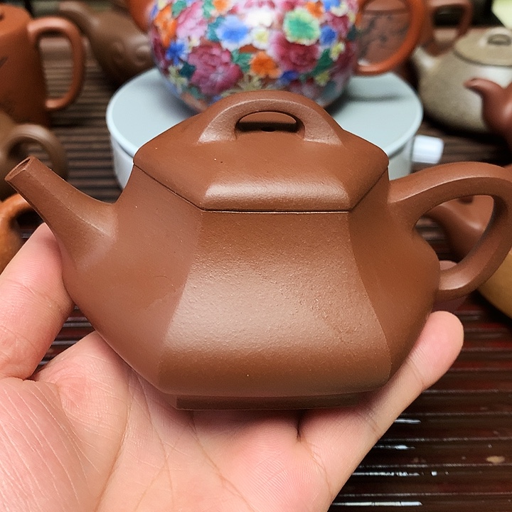 紫砂茶壶原矿四号井底朝青容量180毫升
