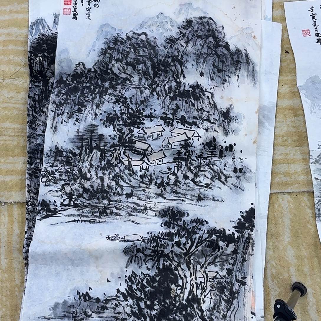 国画微瑕四尺四开手绘原稿