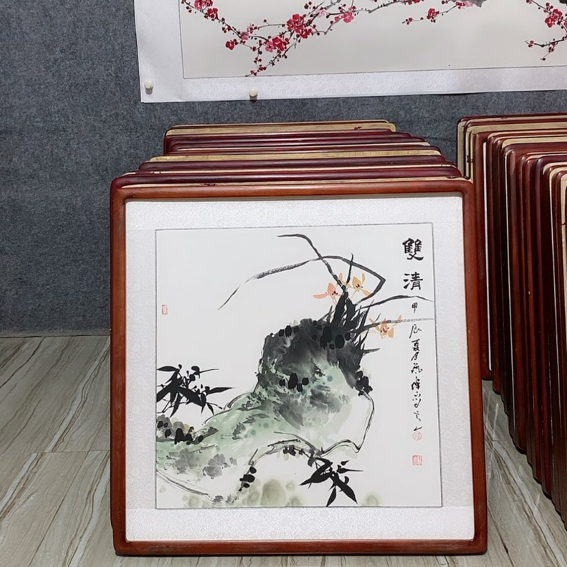 【闪购商品】国画书画作品带框65×65厘米