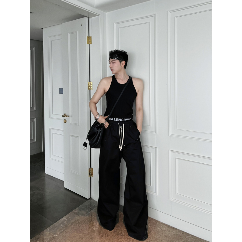 威廉威 男女同款【Ro欧文裤】铆钉拉链外露设计象腿时装裤E830