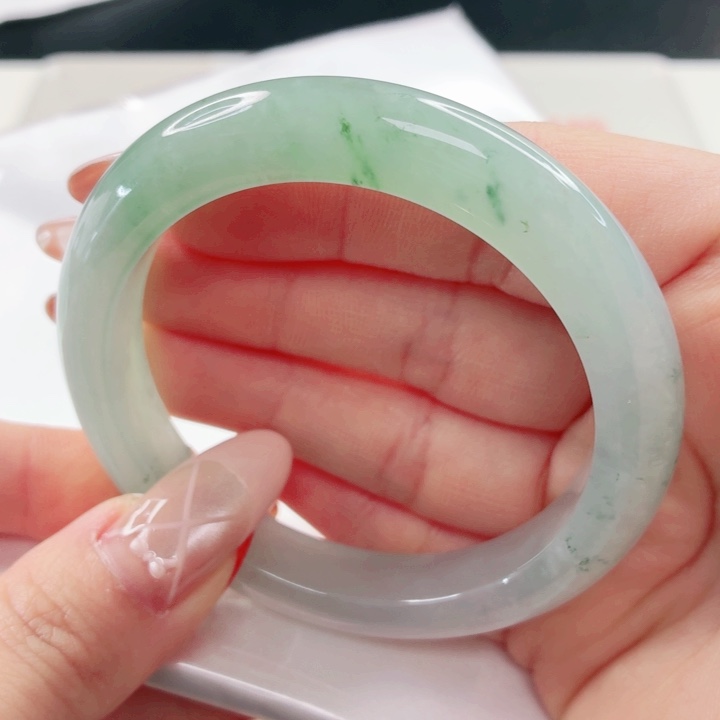 翡翠未镶嵌手镯54.3x510