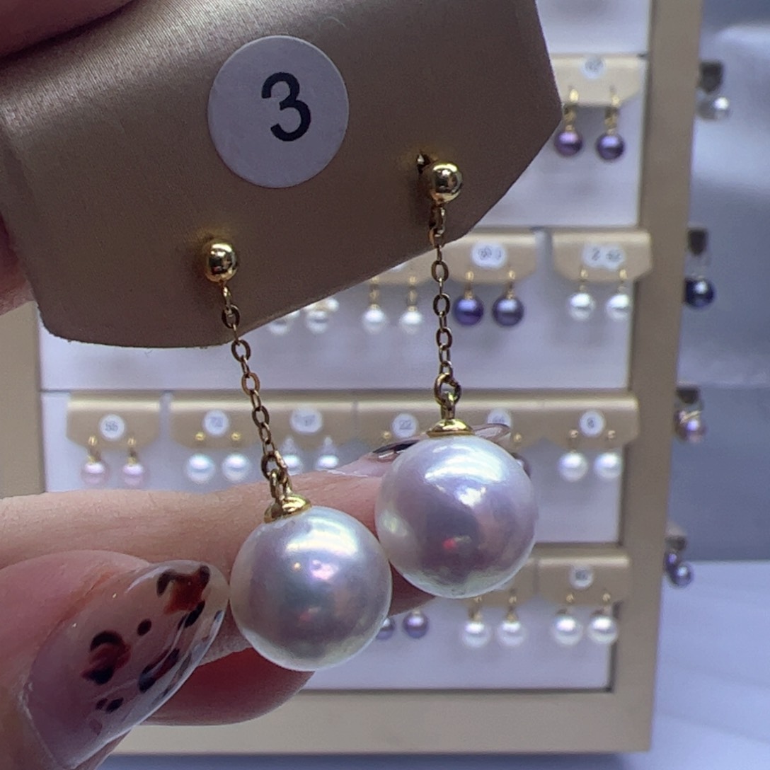 淡水珍珠耳饰银S925镶嵌