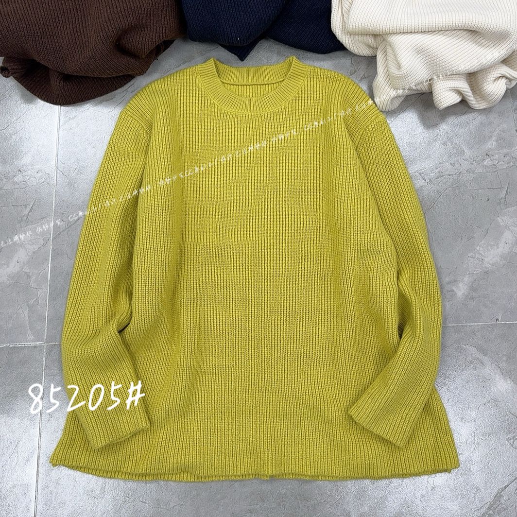 KIKI严选：85205-C+家欧洲站南油秋冬通勤朱地圆领百搭针织衫毛衣