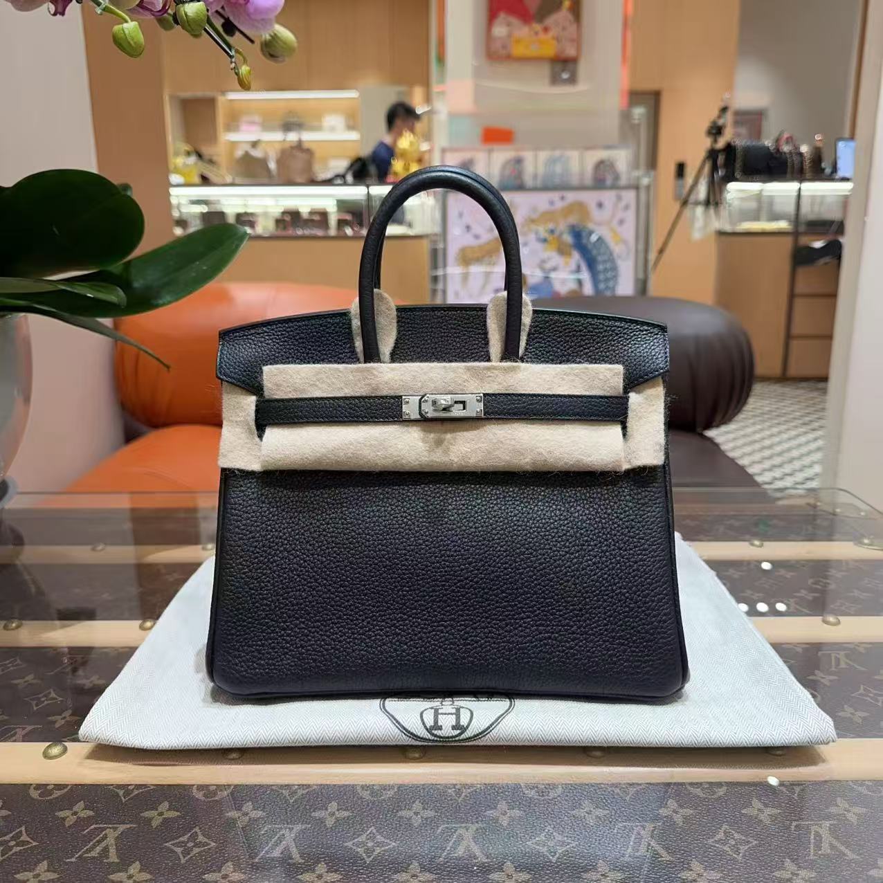 未使用 Hermes/爱马仕 【定金链接】birkin 25 黑银 Togo皮 K刻