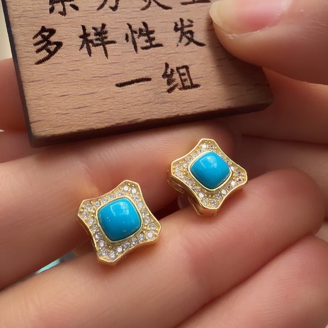 绿松石银S925镶嵌颈饰