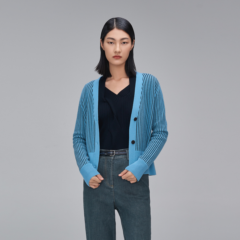 【妍妍专属】EXCEPTION例外新款翻领开衫A121-A2A08