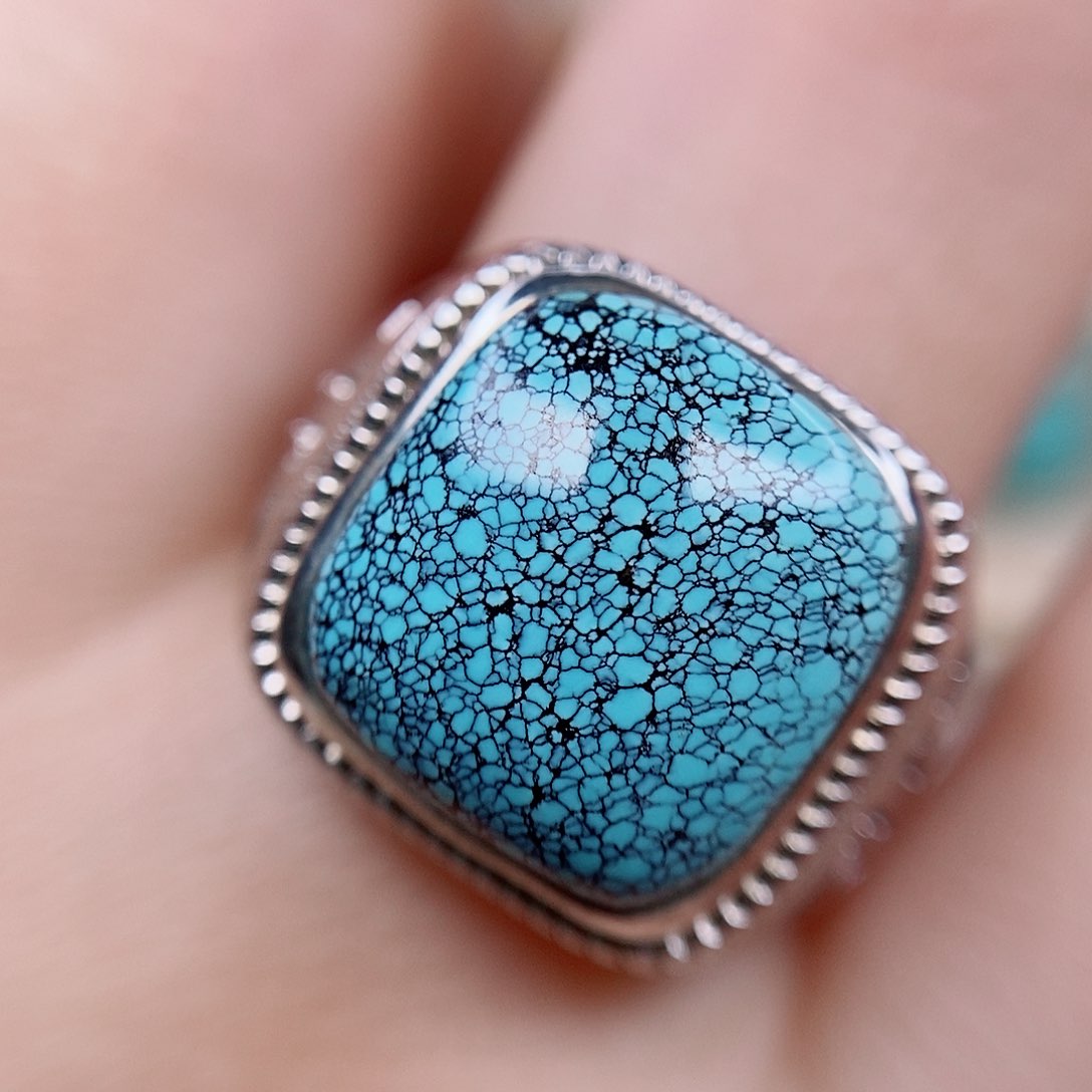 绿松石戒指银S925镶嵌