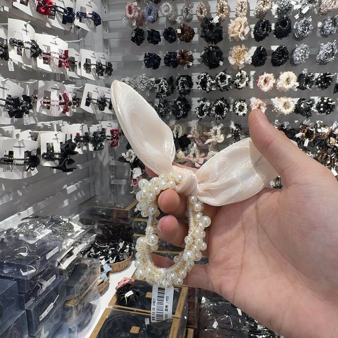 布艺铁合金珍珠发绳