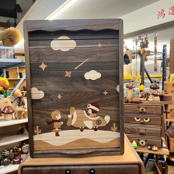 新王子北欧风可折叠成套家具黑胡桃北欧飞机王子26.5×22.7x40cm