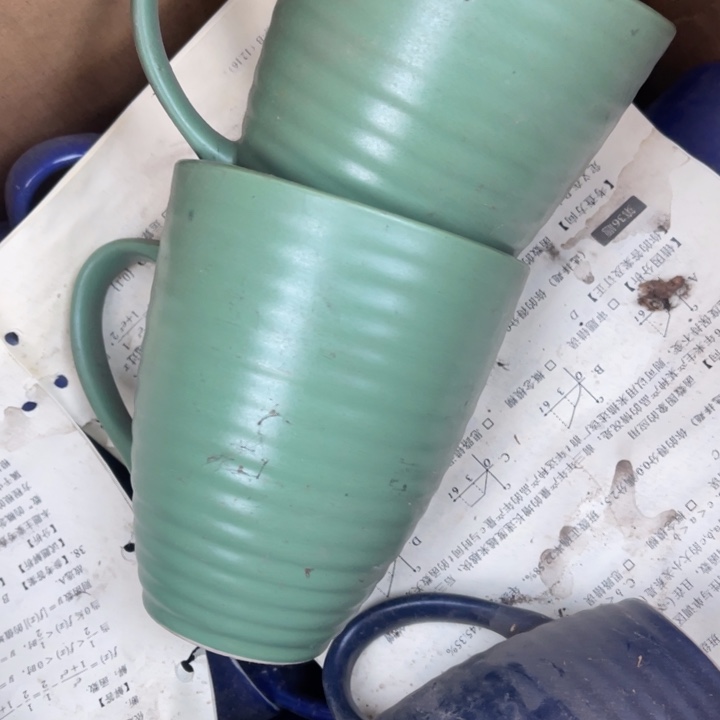 瓷其他三厂绿色杯子两个