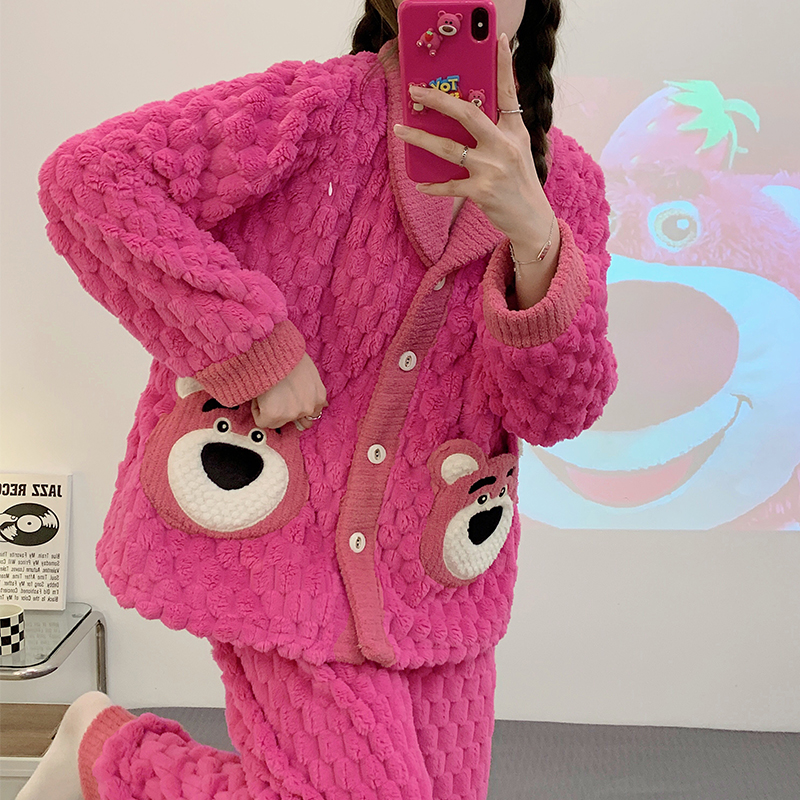 【秋冬-法兰绒】月子服加绒加厚产后哺乳10-11-12-1月孕妇睡衣家居