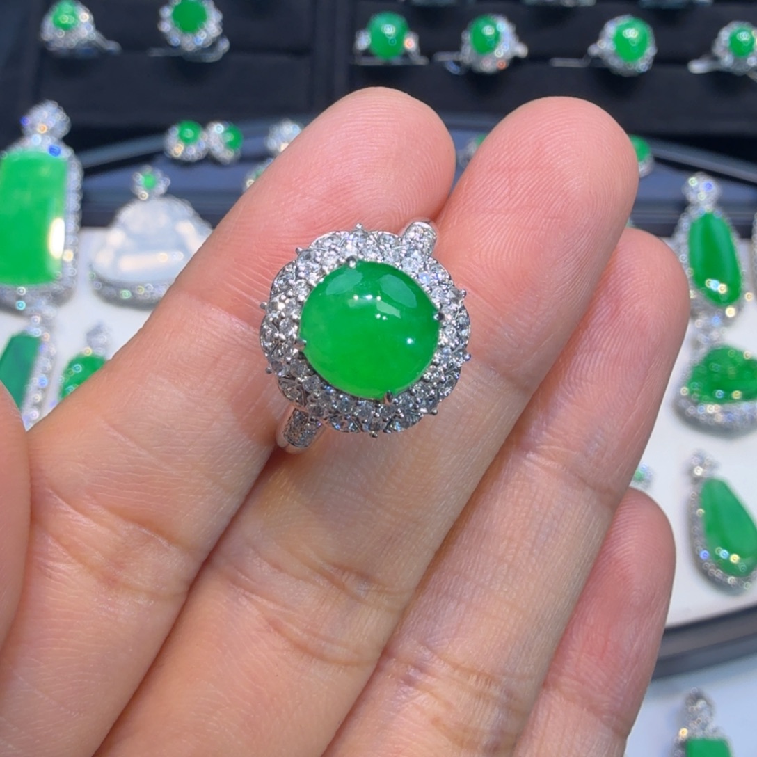 ****梦翡翠18K金镶嵌戒指分单