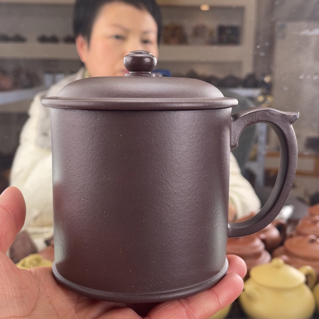 紫砂茶壶大水潭底槽清手磨料全手工盖杯子320cc