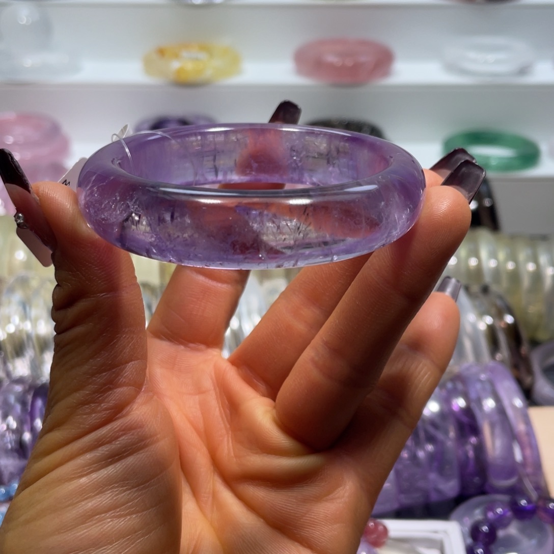 水晶手镯58圈口7号未镶嵌