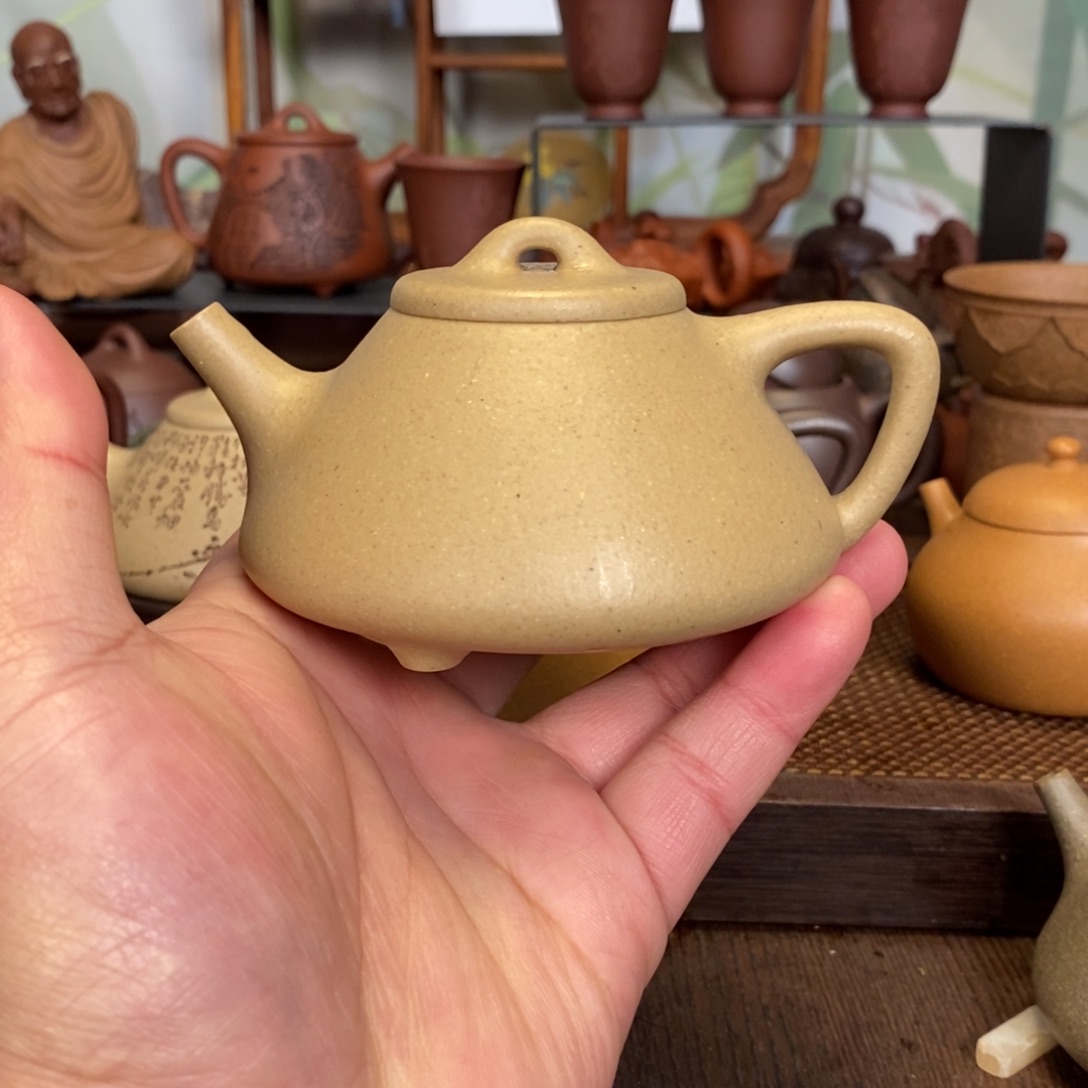 茶壶紫砂大水潭本绿石瓢