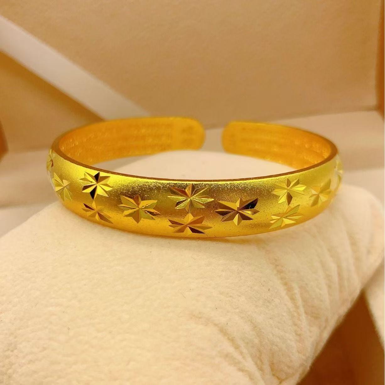 时尚百搭开口宽版星星手镯A635