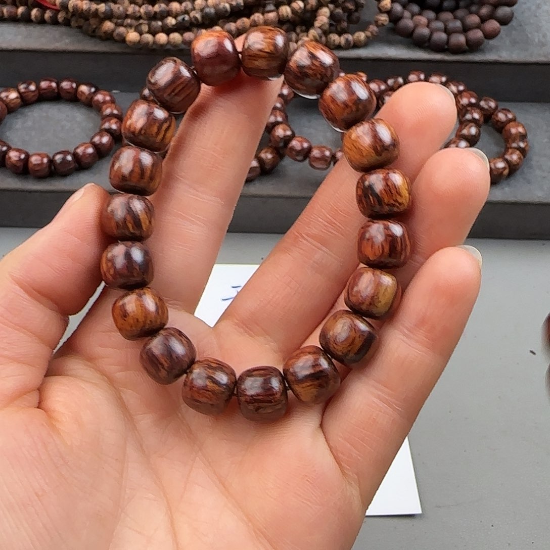 降真香手串/手链1.0老型海南红降黑金满纹满油