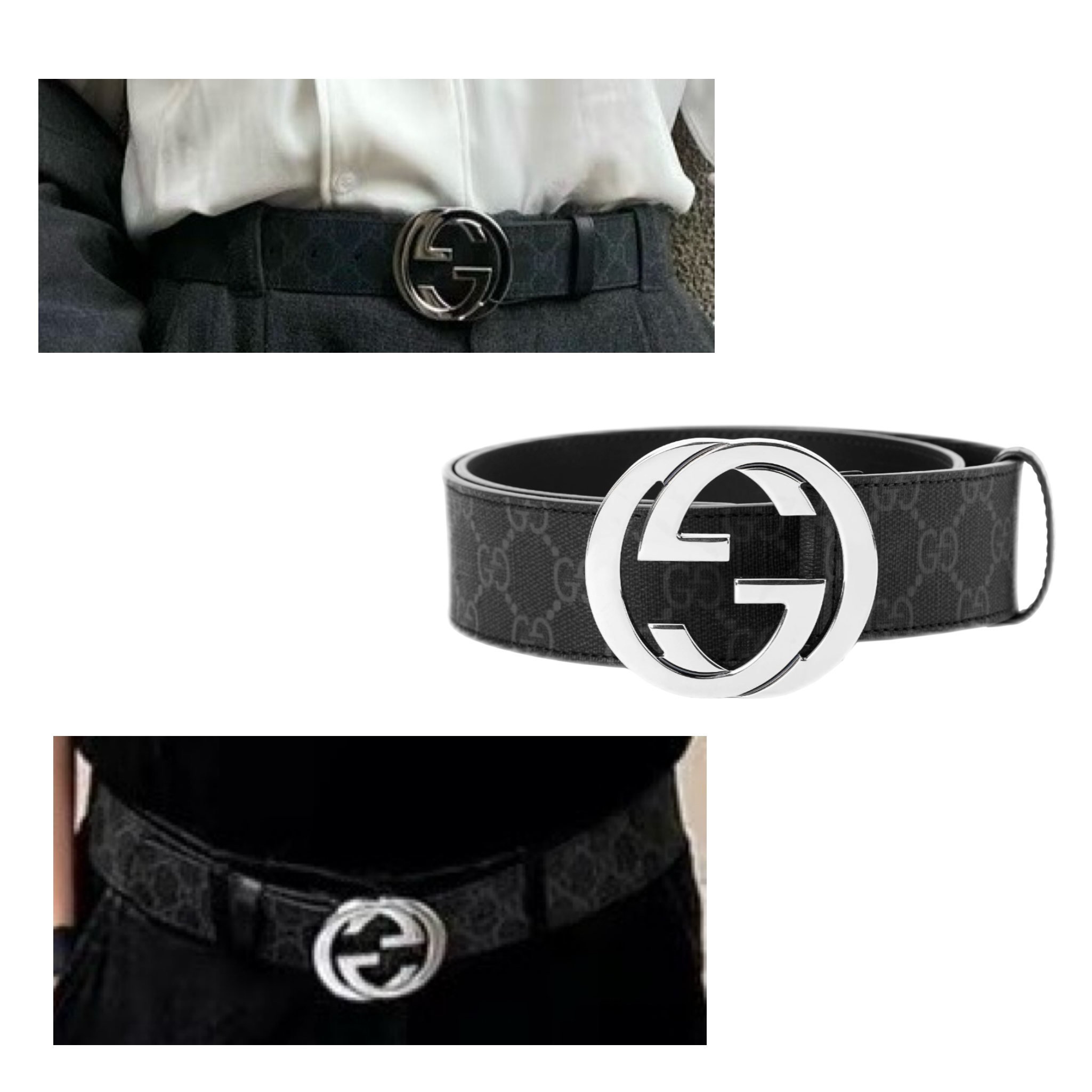 99新 GUCCI/古驰 【4码】双G板扣 皮带 黑色