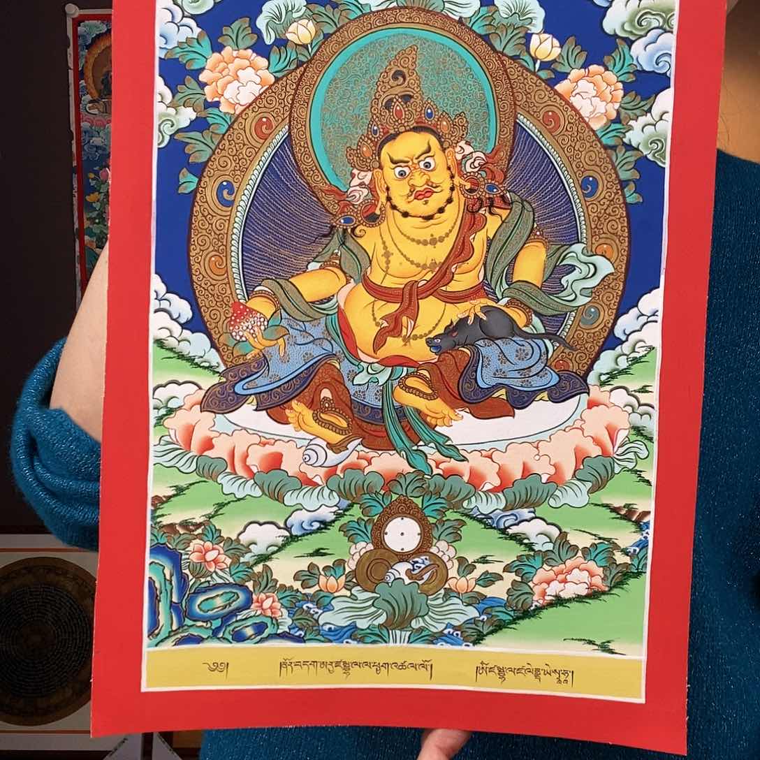 装裱画牛****记尼泊尔手绘唐卡画芯