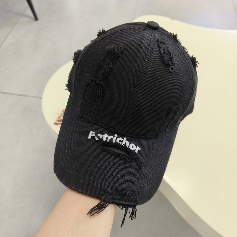 JIEXI破洞做旧复古帽水洗帽新款男女鸭舌帽个性磨破棒球帽mz688