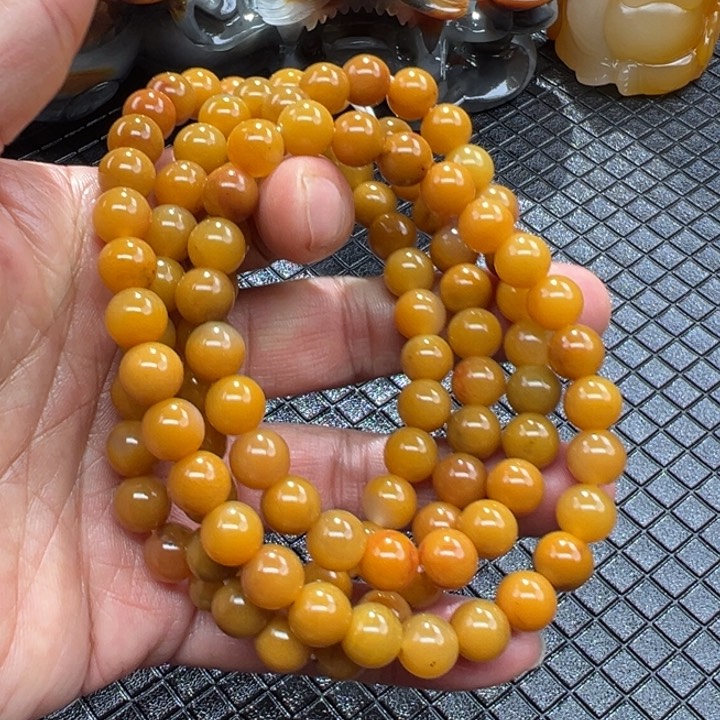 石英质玉（黄龙玉）颈饰合金