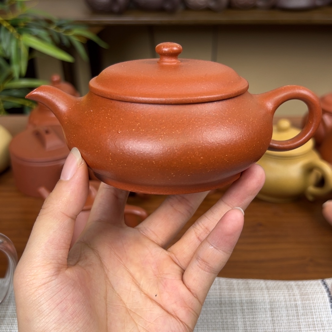 茶壶紫砂紫砂壶明炉壶红降坡220cc微瑕