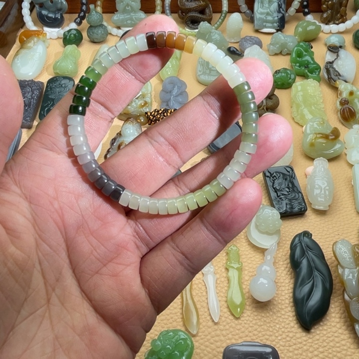 和田玉手链未镶嵌定制款