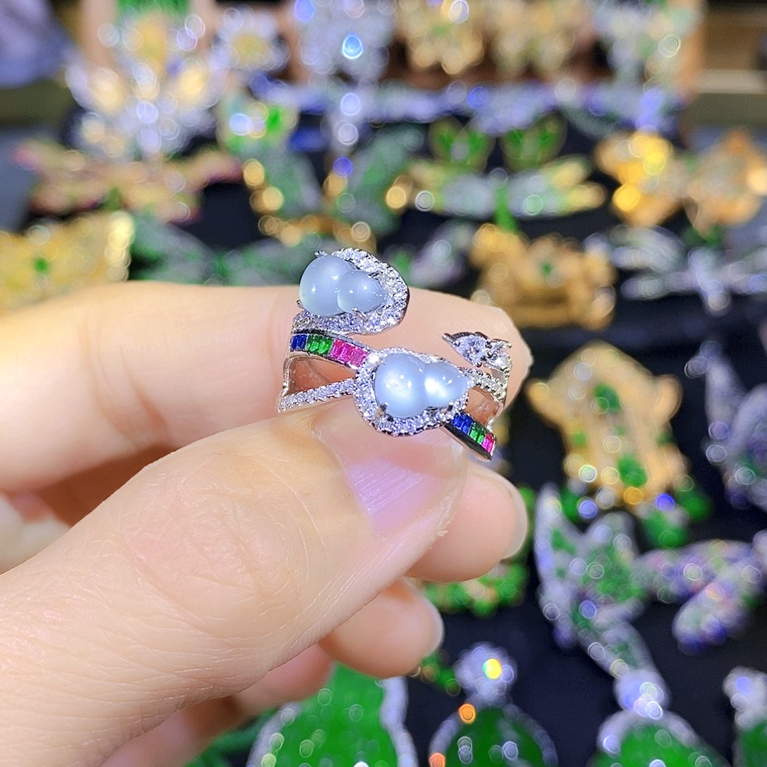 吊坠(不含链)银S925镶嵌翡翠