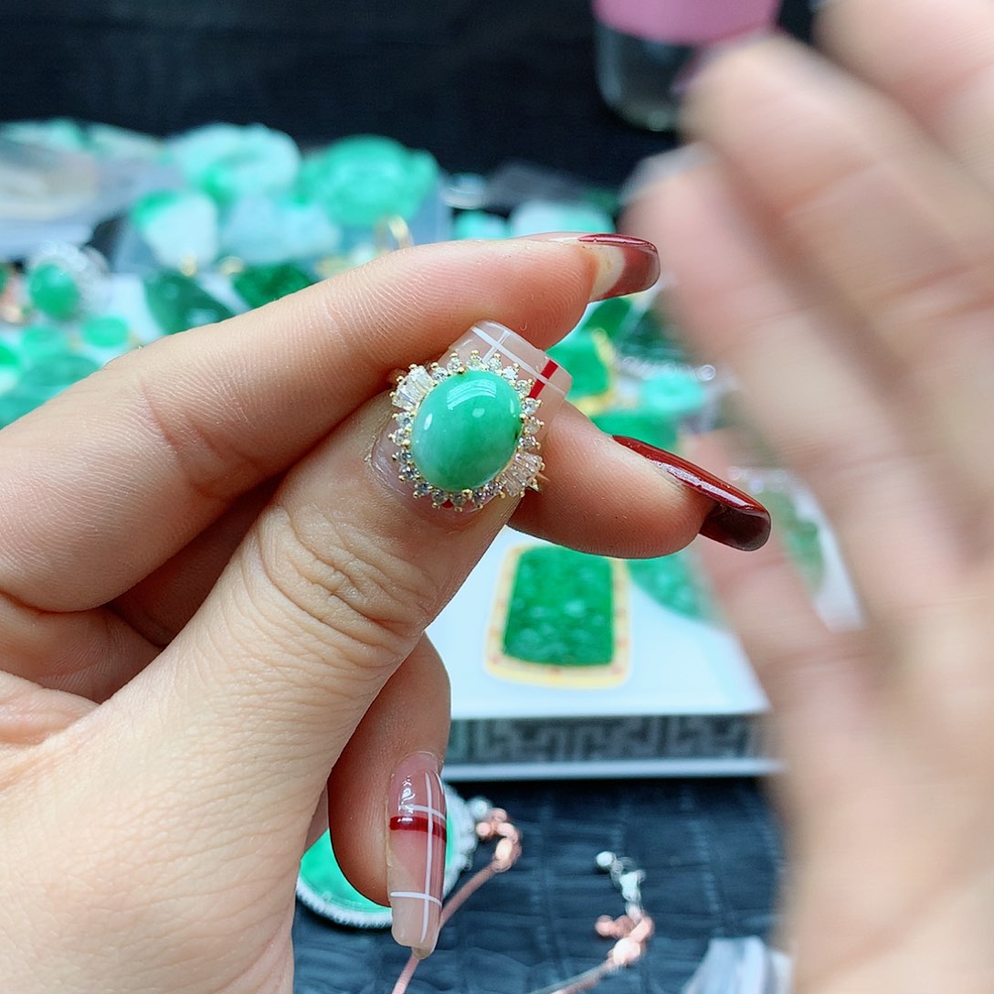 【闪购商品】翡翠戒指银S925镶嵌，