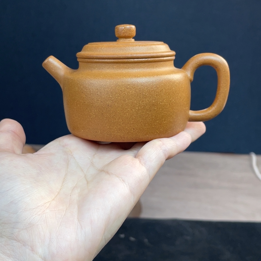 紫砂茶壶半手工老宕口黄金段德钟150cc
