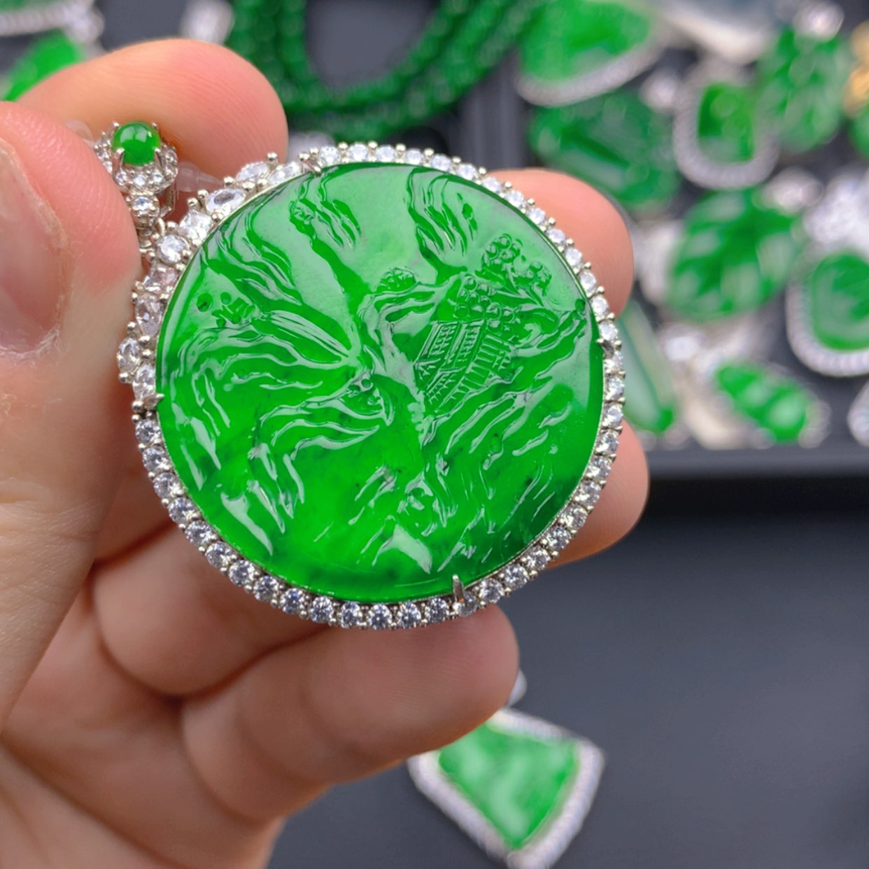 【闪购商品】翡翠颈饰银S925镶嵌11111111