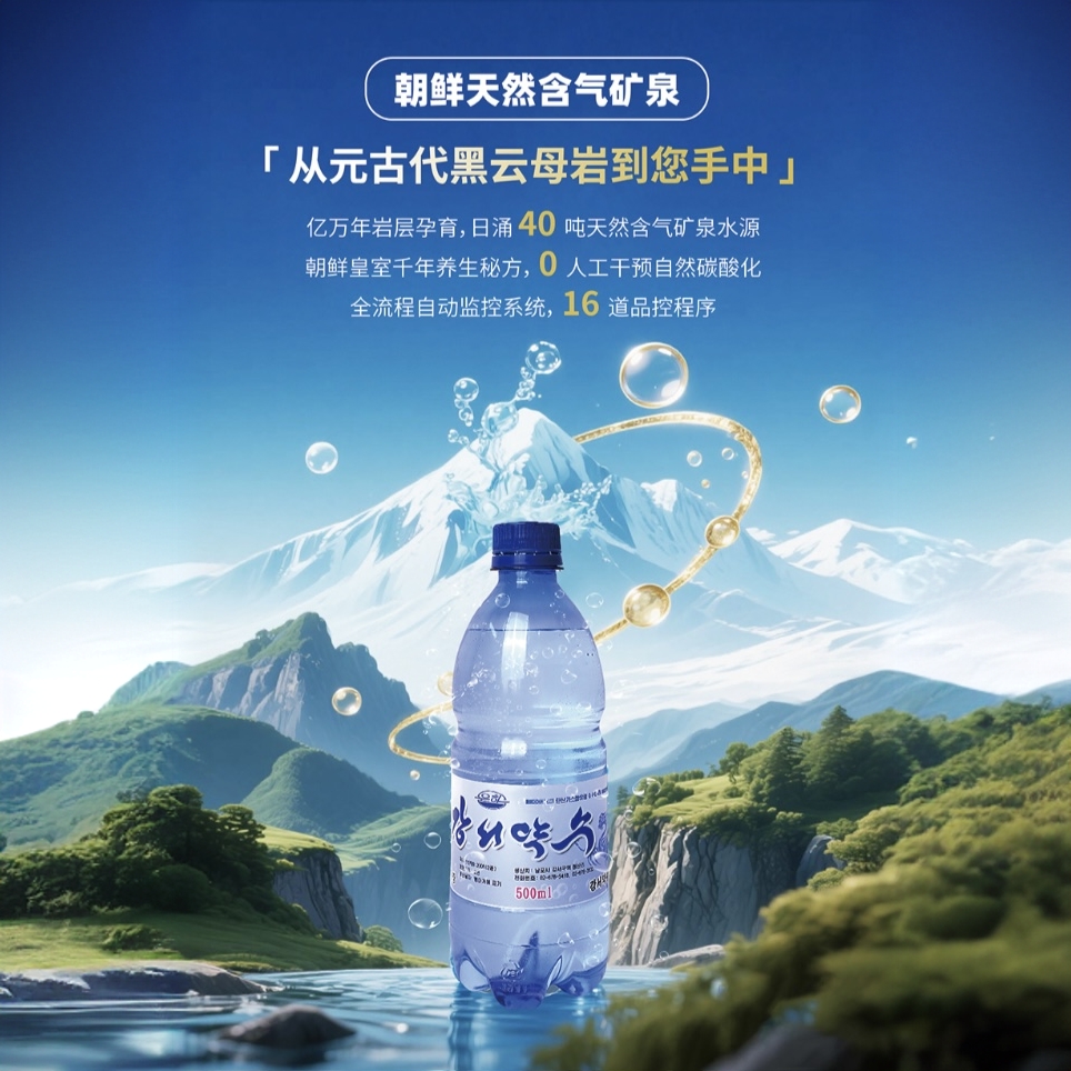 天然气泡0脂无糖高钙弱碱健康进口矿泉水泡茶专用饮用水