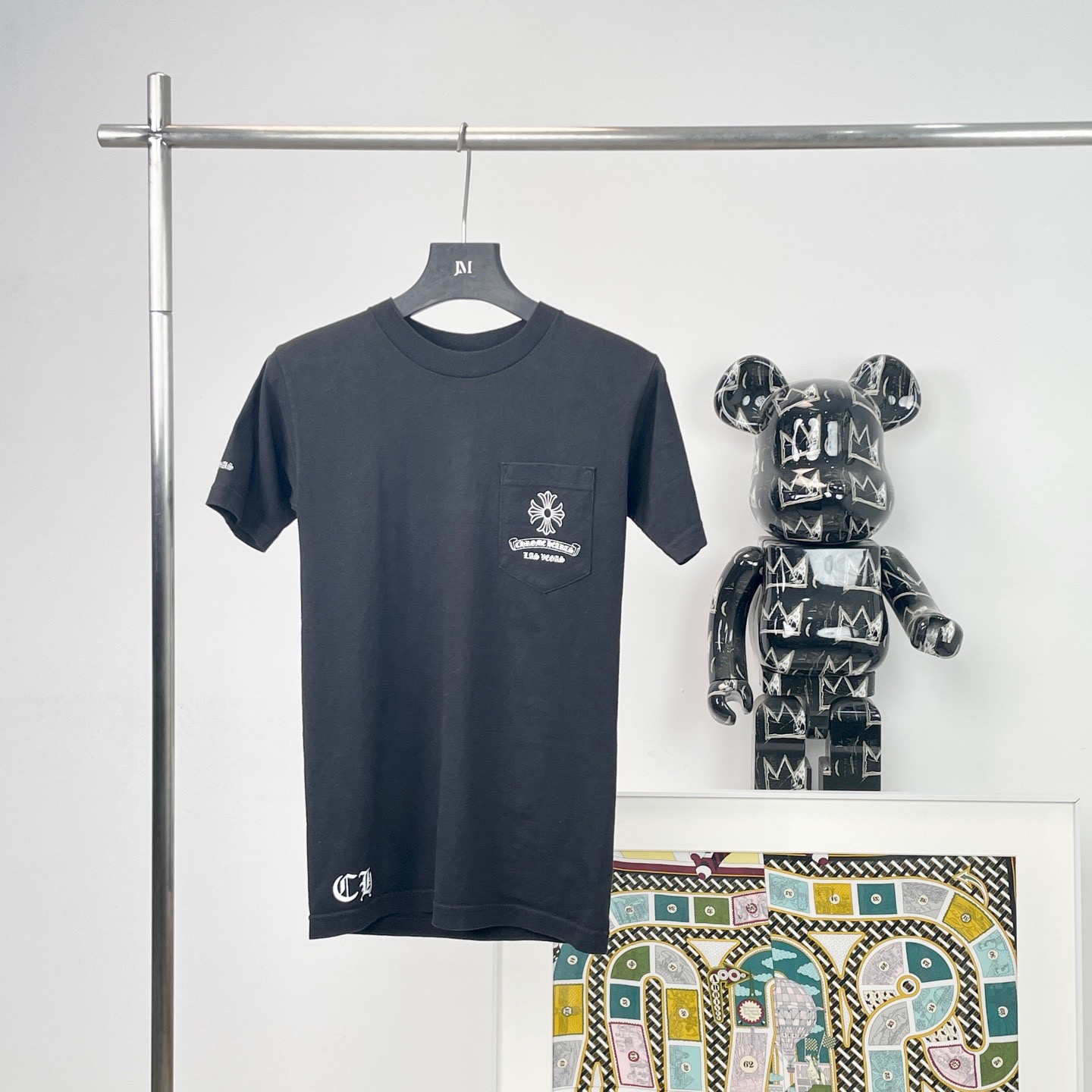 99新 Chrome Hearts/克罗心 1472/C SS24黑色Logo印花短袖/99新